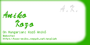 aniko kozo business card