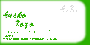 aniko kozo business card